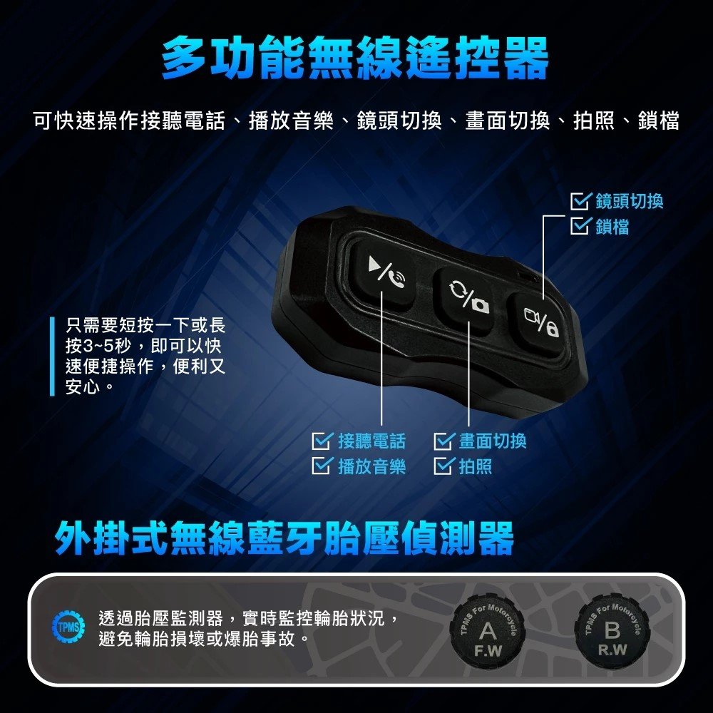 【AMBER銨鉑】EM621 Carplay智能機車行車紀錄器